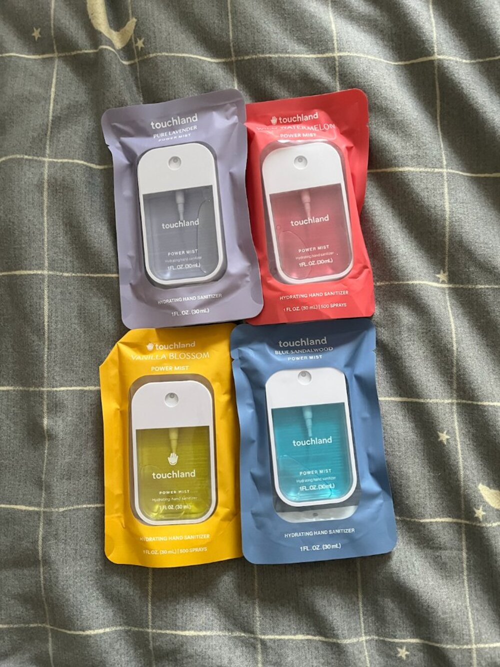 4 pack Touchland Power Mist Hydrating Hand Sanitizer 30ml/ 1 fl oz Each